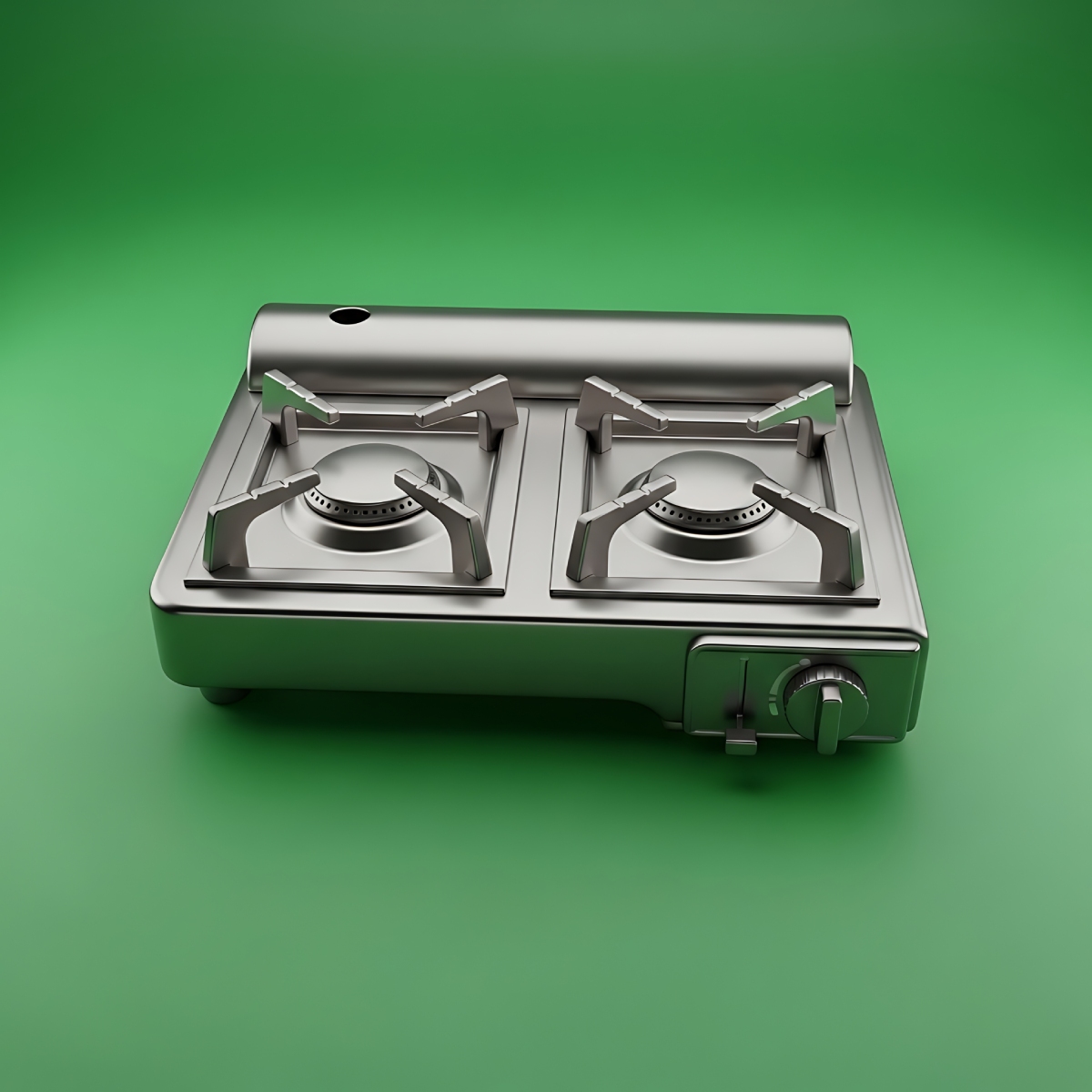 Réchaud à gaz portable en inox, illustrant le diagnostic gaz